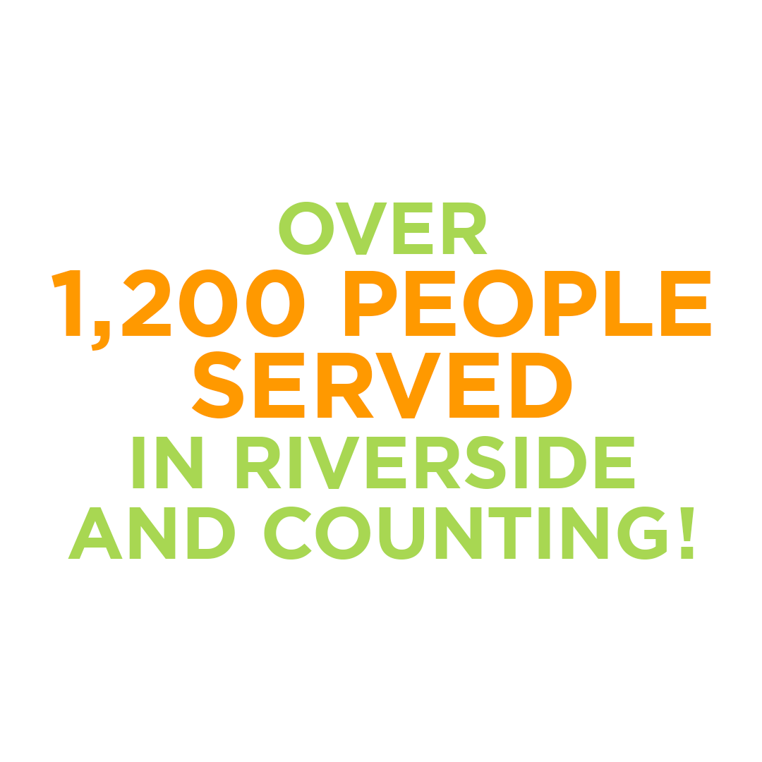 over 1200 people served in riverside and counting